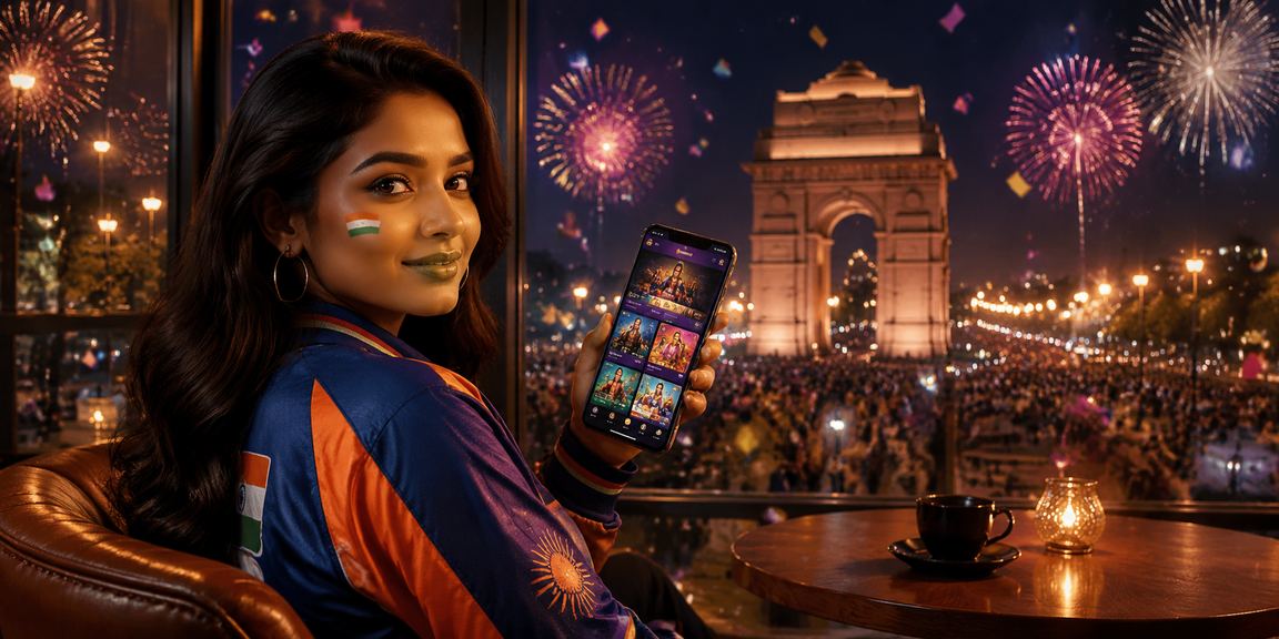 Delhi India Gate with betting and cricket fans