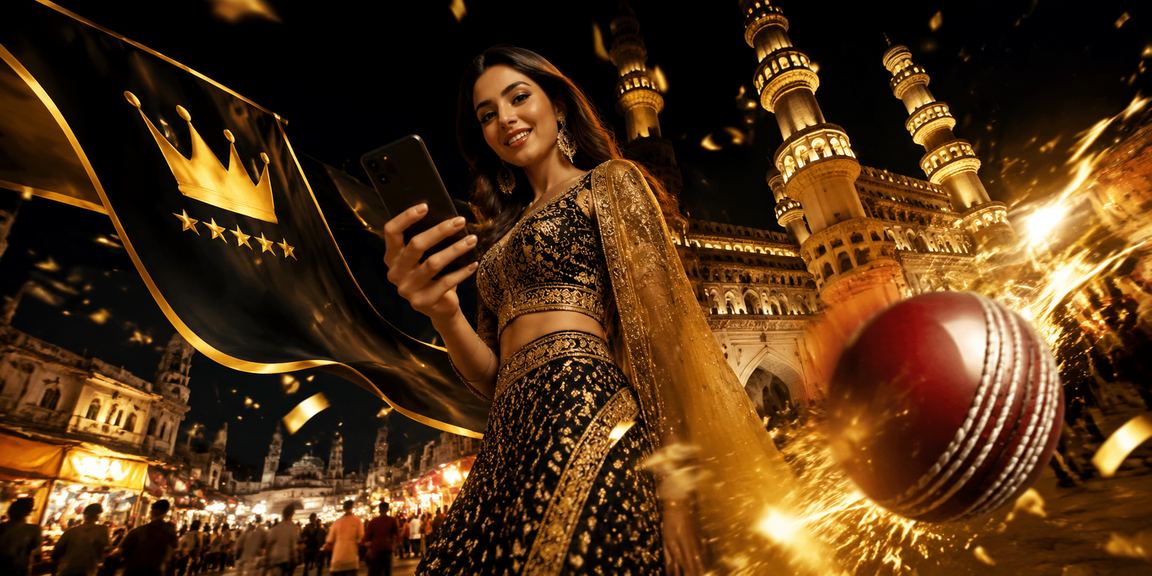 Hyderabad Charminar with cricket betting scene at night