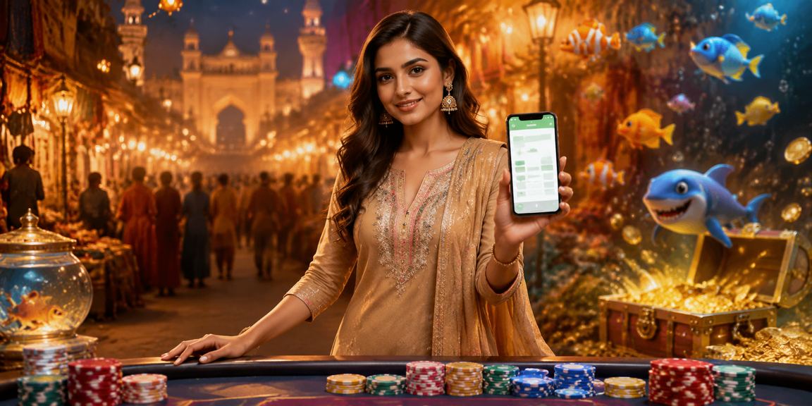 Indian fishing game online with woman wearing kurti